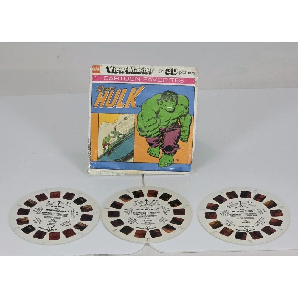 Vintage 1978 GAF View-Master The Incredible Hulk 3-Reel Set J26 Marvel Comics